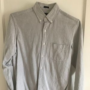 Slim Mens J Crew OCBD in light grey